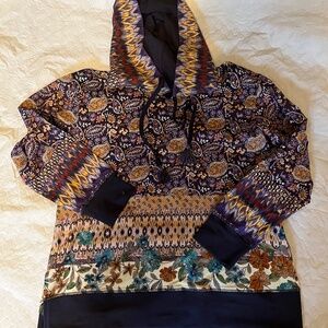 Johnny Was Betzy high low pullover hoodie Size L . New with tags
